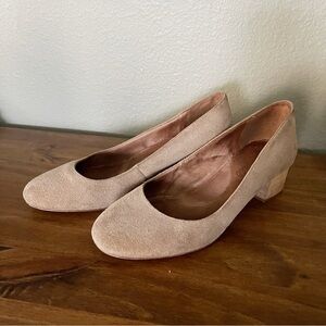 Madewell Ella Suede Wood Block Pump Heels